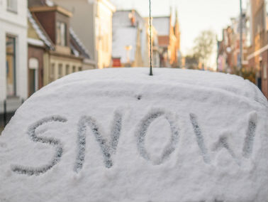 vehicle covered in snow