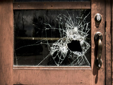 smashed window