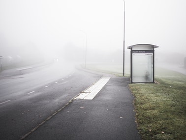 Empty road with fog