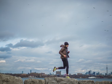 woman running in cold weather