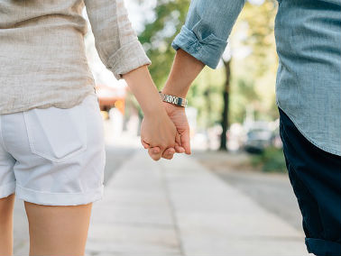 couple holding hands