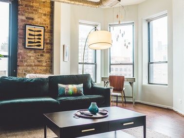 brick wall living room