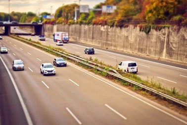 several cars on highway